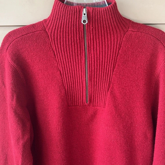 Gap Factory Vintage Red Lambswool Quarter Zip Pullover Sweater Sz M - Picture 8 of 10
